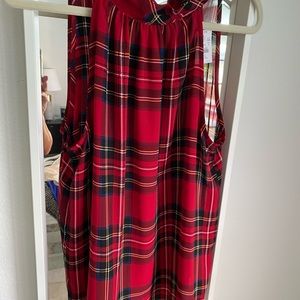 Holiday glam bundled with classic plaid and a halter style!